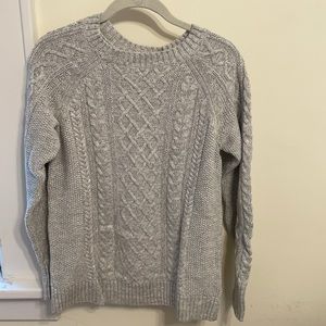 Gap Gray Cable Knit Cotton Sweater